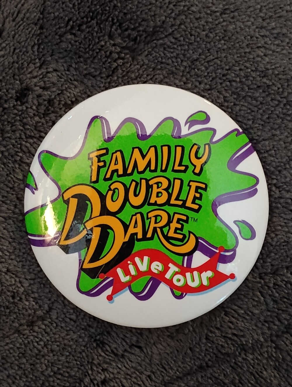 Vintage 1994 Nickelodeon Family Double Dare Live Tour Button